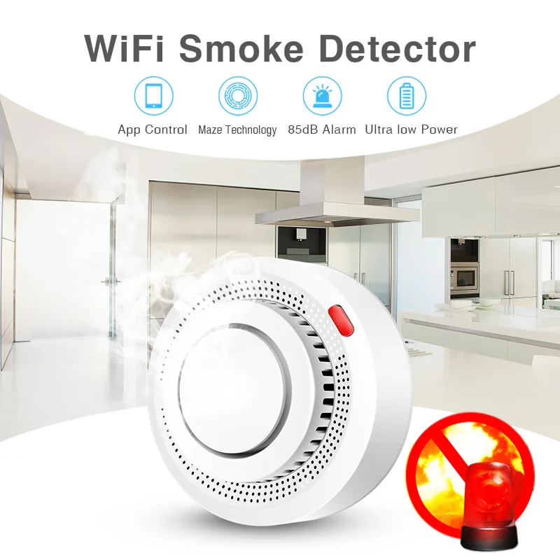 Tuya Smart WiFi Smoke Sensor F - Smoke Detector Interconnected บทวิจารณ์และราคา
