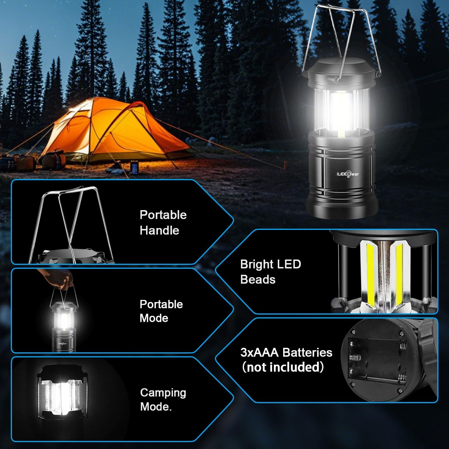 LED Camping Lantern, Battery O - Power Outage Light บทวิจารณ์และราคา