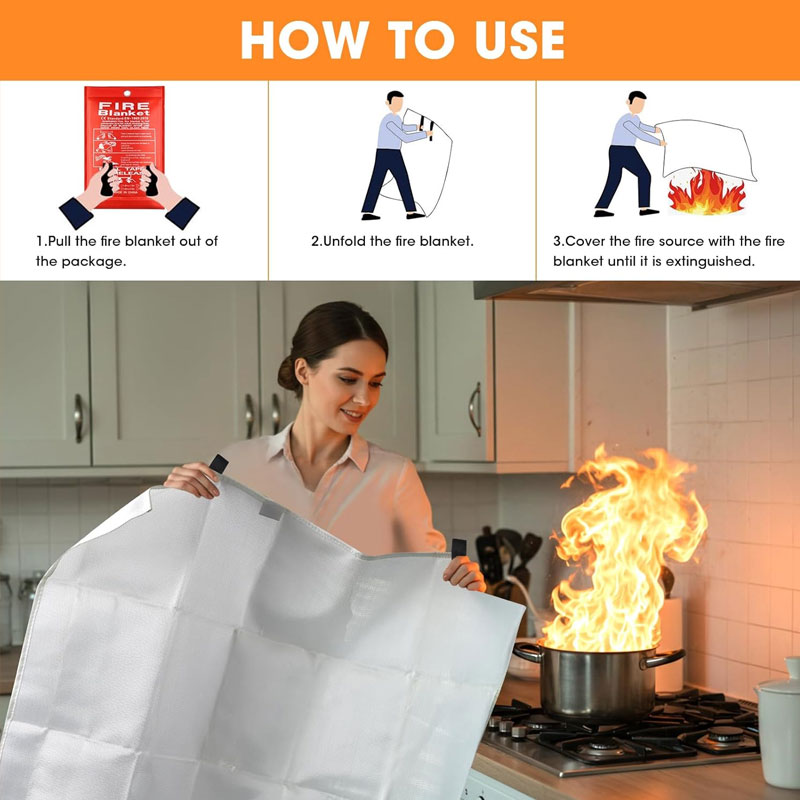 Fiberglass Flame Retardant Sup - Fire Blanket Kitchen บทวิจารณ์และราคา