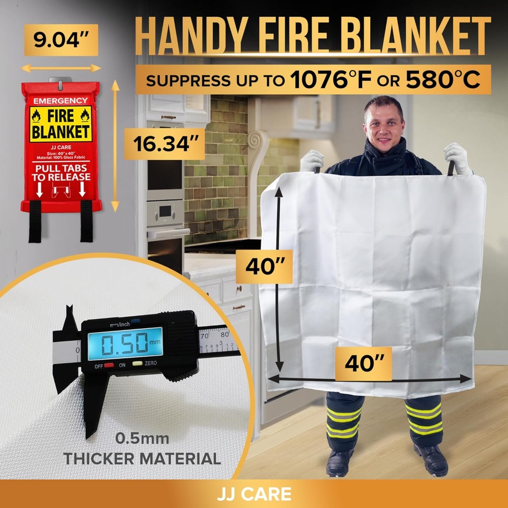 Fire Blanket – 10 Packs with H - Fire Blanket Kitchen บทวิจารณ์และราคา
