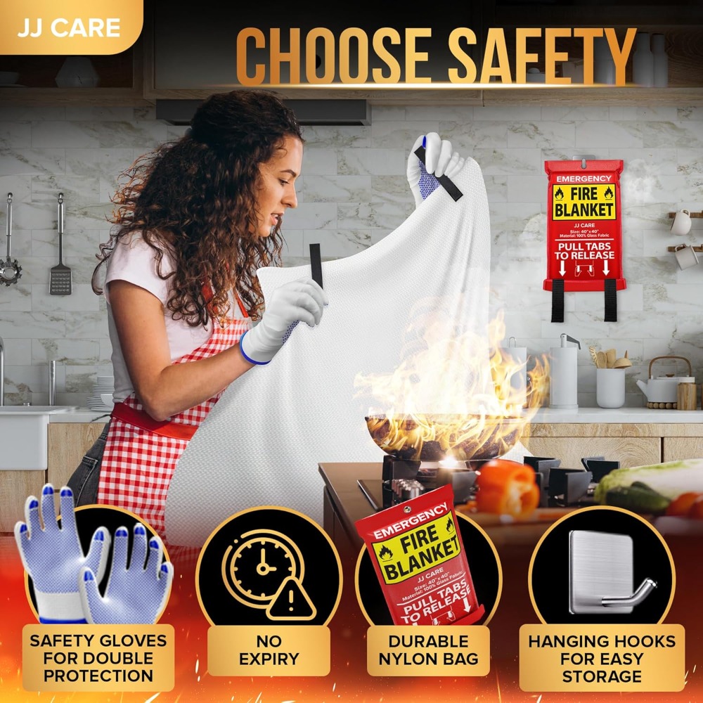 Fire Blanket – 10 Packs with H - Fire Blanket Kitchen บทวิจารณ์และราคา