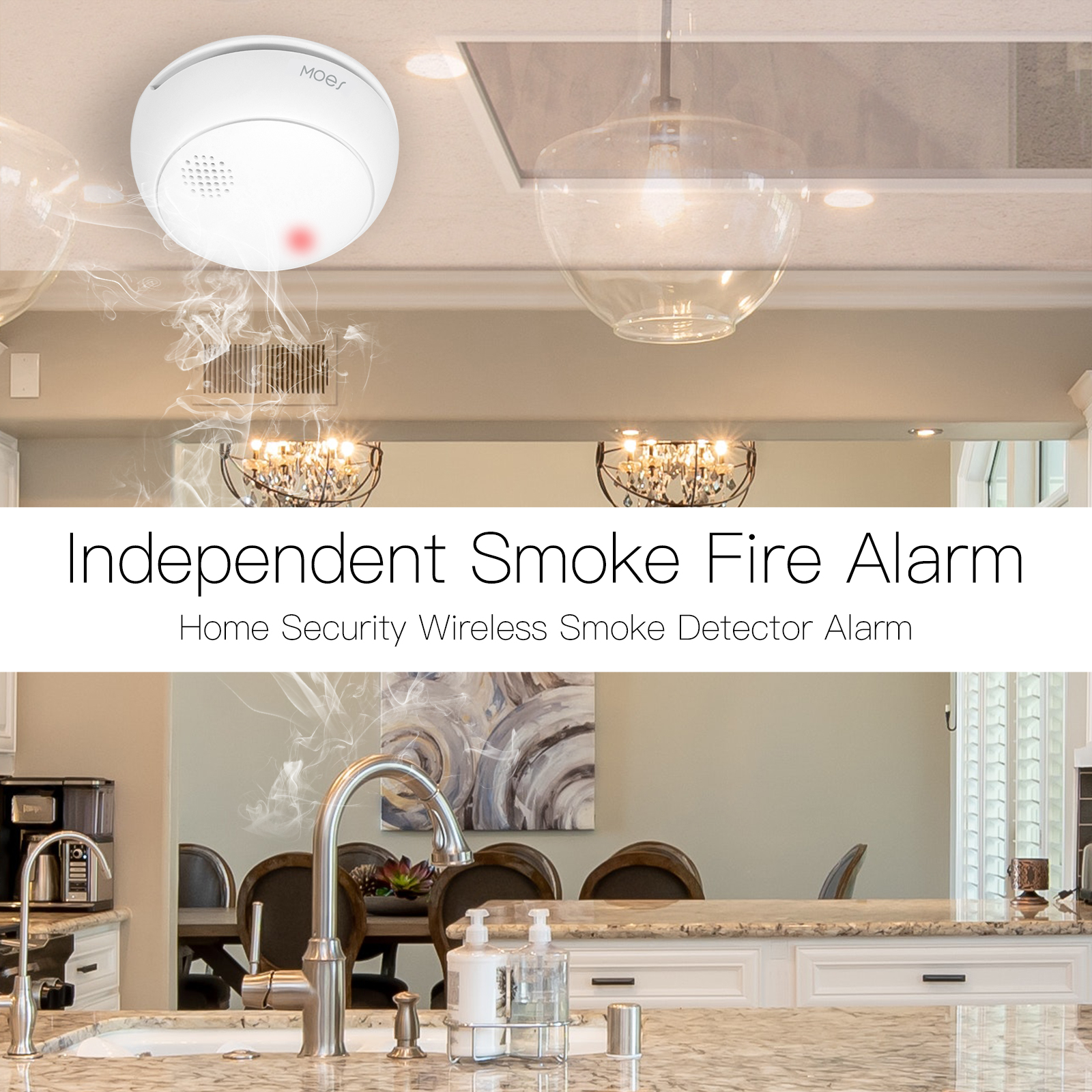 MOES ZigBee Smart Wireless Smo - Smoke Detector Interconnected บทวิจารณ์และราคา