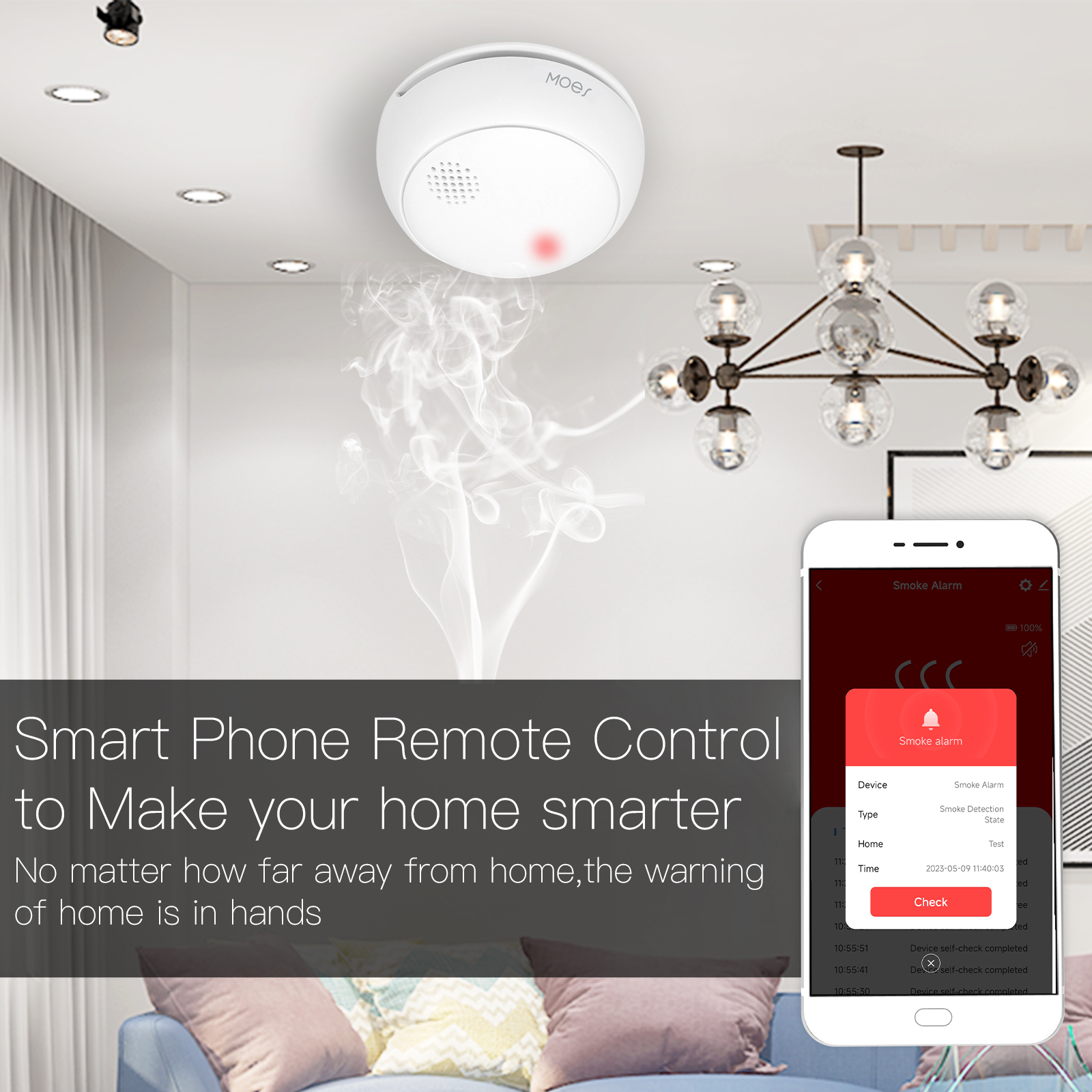 MOES ZigBee Smart Wireless Smo - Smoke Detector Interconnected บทวิจารณ์และราคา