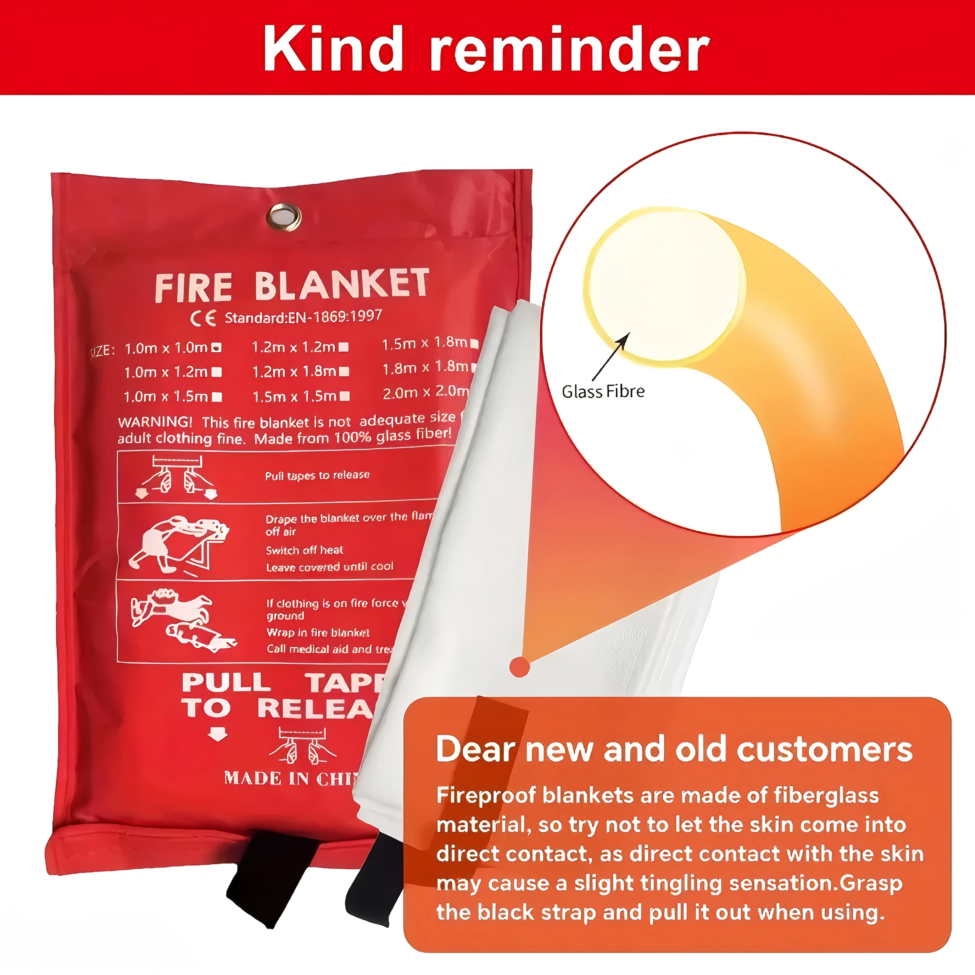 Fiberglass Fire Blanket Emerge - Fire Blanket Kitchen บทวิจารณ์และราคา