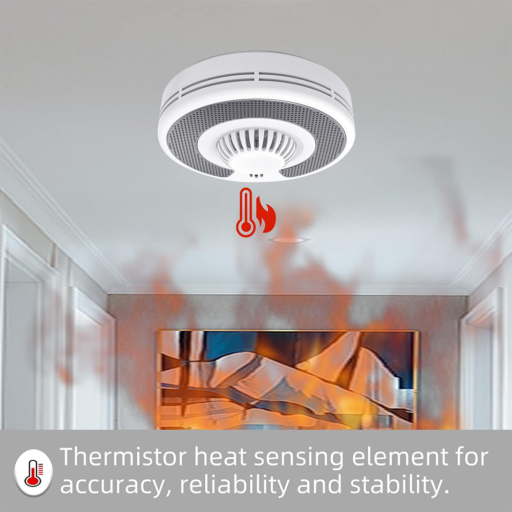 Wireless Interlinked(433MHz)+T - Smoke Detector Interconnected บทวิจารณ์และราคา