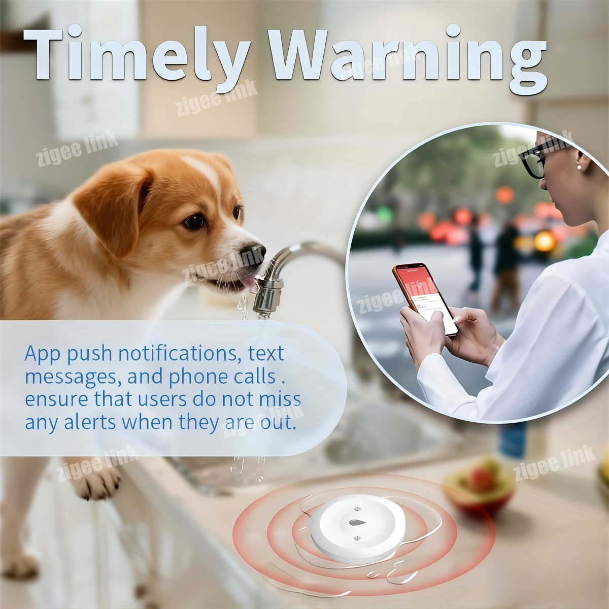ZigBee 3.0 Water Sensor Smart  - Water Alarm Sensor บทวิจารณ์และราคา