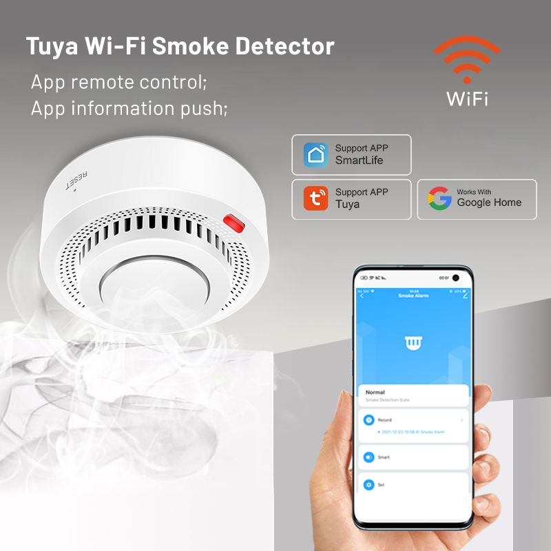 2 Pack Tuya Smart WiFi Smoke D - Smoke Detector Interconnected บทวิจารณ์และราคา