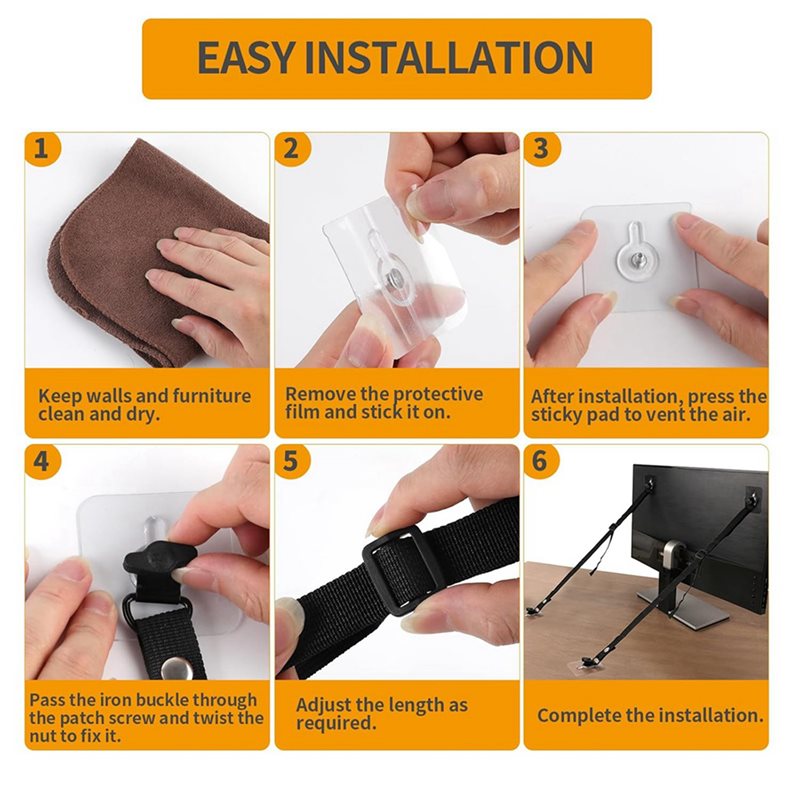 FULL-8 PCS TV Adjustable Safet - Earthquake Anchor Strap บทวิจารณ์และราคา