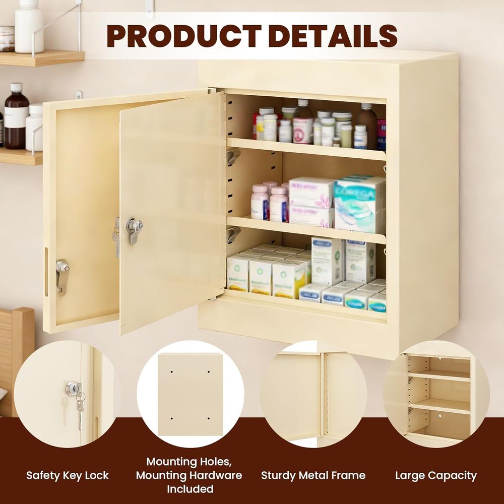 Double Door, Dual Key Lock Ste - Medicine Cabinet Lock บทวิจารณ์และราคา