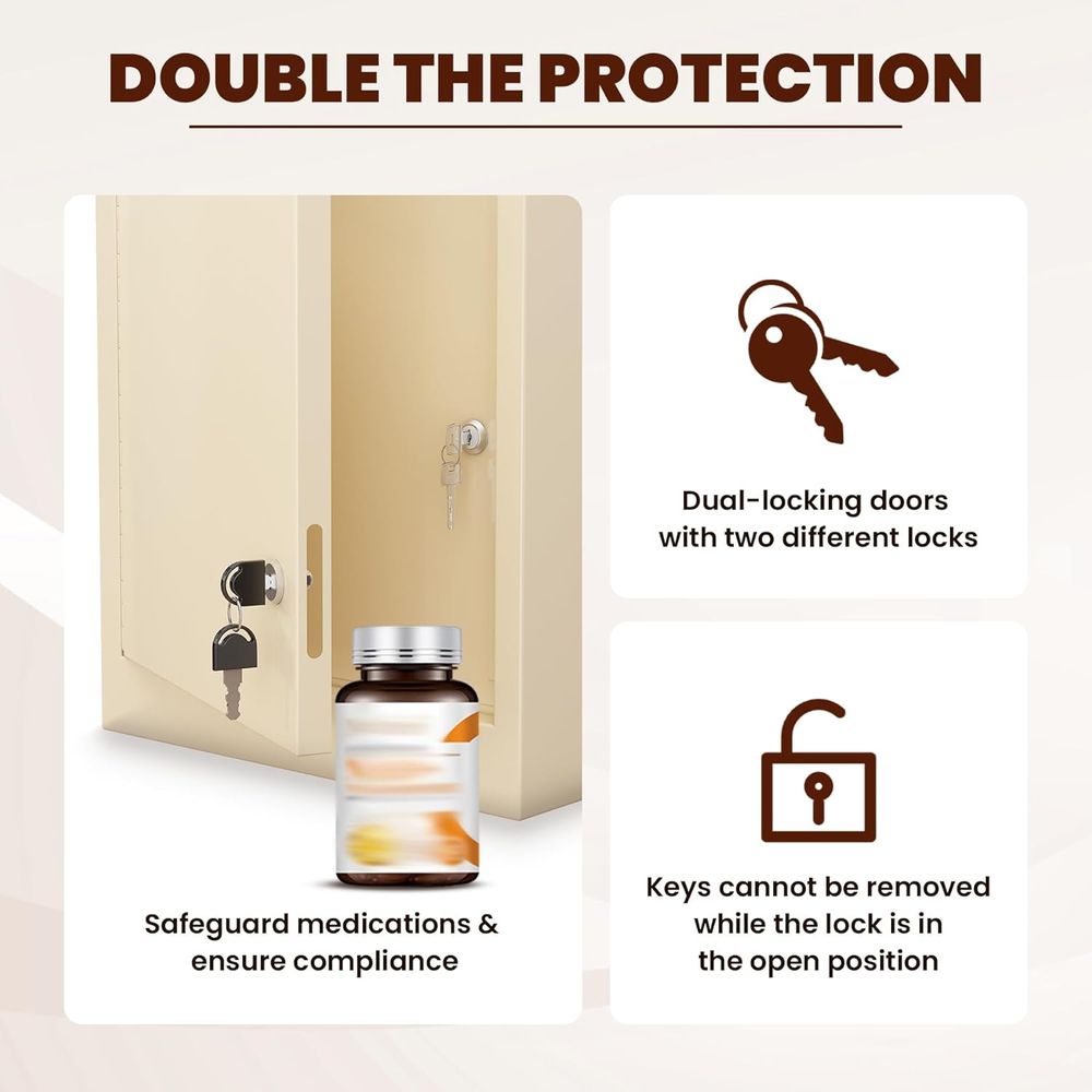Double Door, Dual Key Lock Ste - Medicine Cabinet Lock บทวิจารณ์และราคา