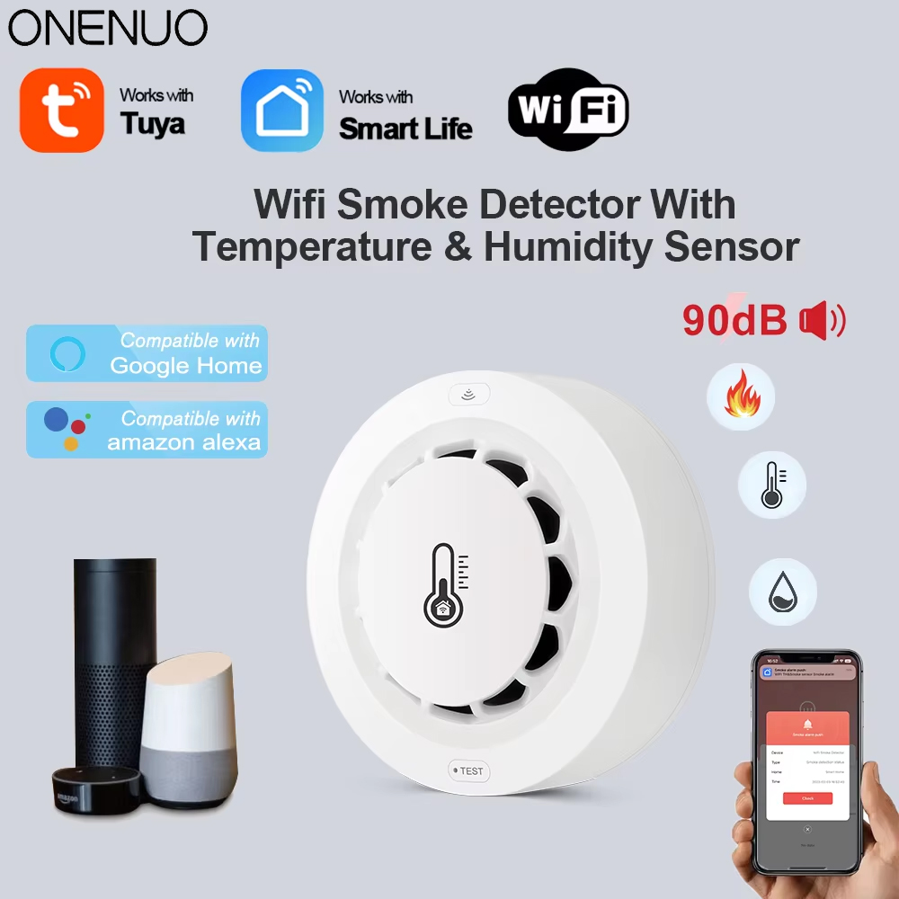 Tuya WiFi Smoke Alarm Temperat - Smoke Detector Interconnected บทวิจารณ์และราคา